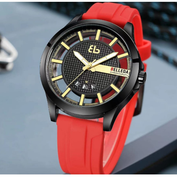 BELLEDA 9277 RUBBER Strap Analog series Jam tangan Pria Strap Rubber Pria Anti Air 3atm garansi Resm