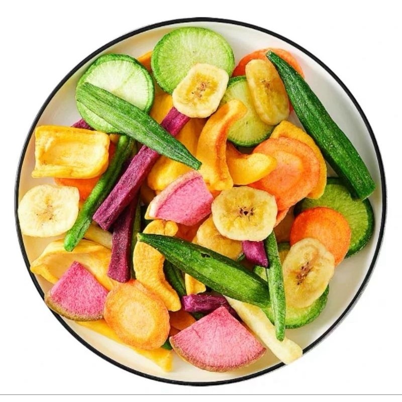 

Dried Crispy 1000ML Mix Fruit & Vegetable | Kripik Buah dan Sayur Crispy | Cemilan Diet
