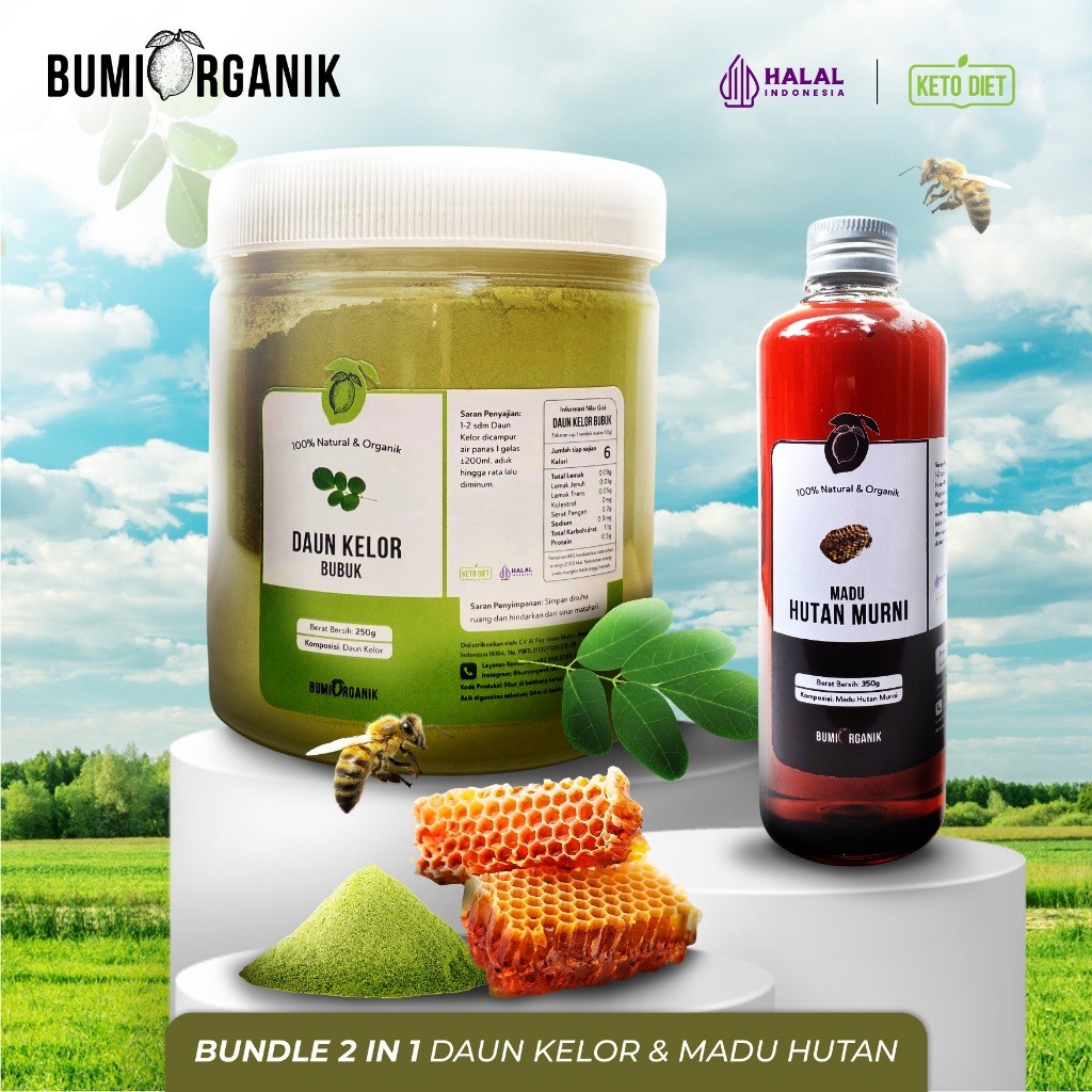 

NEW PAKET 2 IN 1 BUMI ORGANIK BUBUK DAUN KELOR & MADU HUTAN SUPER ASLI / MADU MULTIFLORA UNTUK DIET / RAW HONEY / SERBUK PREMIUM BUBUK POWDER MORINGA 100% ORIGINAL SAFIYA /GALLEO /HNI ATTAUBAH AL HIDAYAH ATTAUBAH DARIBUMI BEST HONEY SAFIYA MADU TAVA NUTRI
