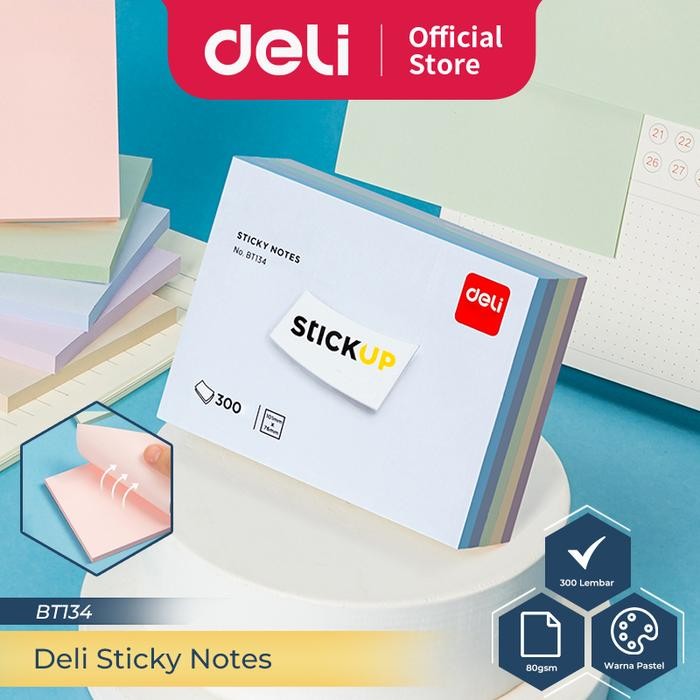 

TERLARIS! Deli Sticky Notes / Memo Tempel 300 Lembar 5 Warna BT13X - 10.1 X7.6 CM