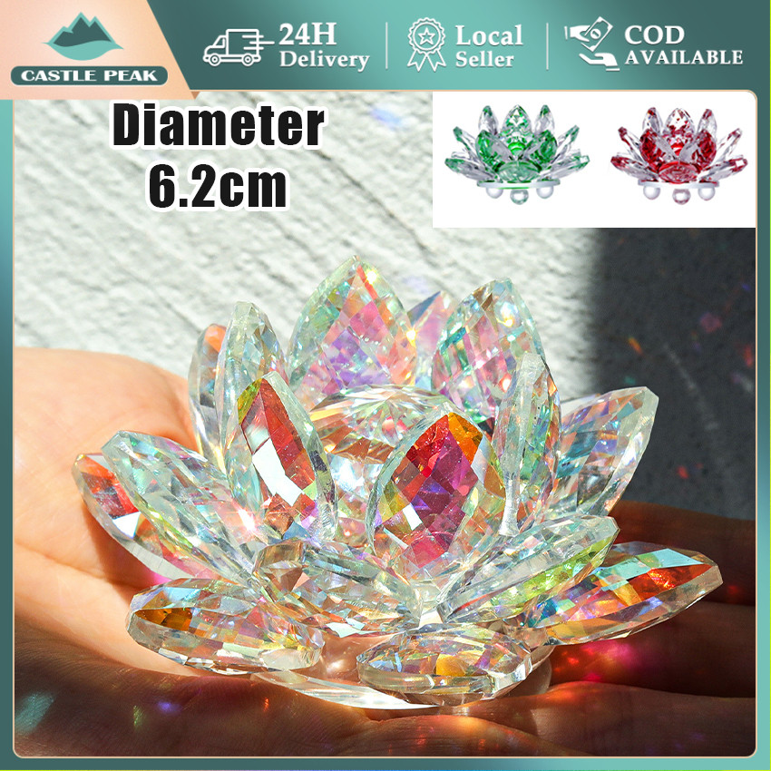 Pajangan Hiasan Tempat Lilin Kristal - Pajangan Hiasan Teratai Kristal Dekorasi Crystal Lotus Souven