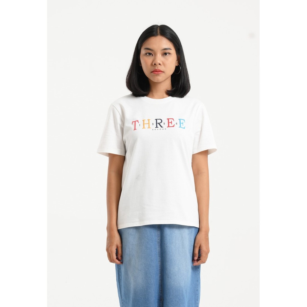 3Second Kaos Wanita Putih Regular Fit Cotton Logo Script Marvel NO-101122422
