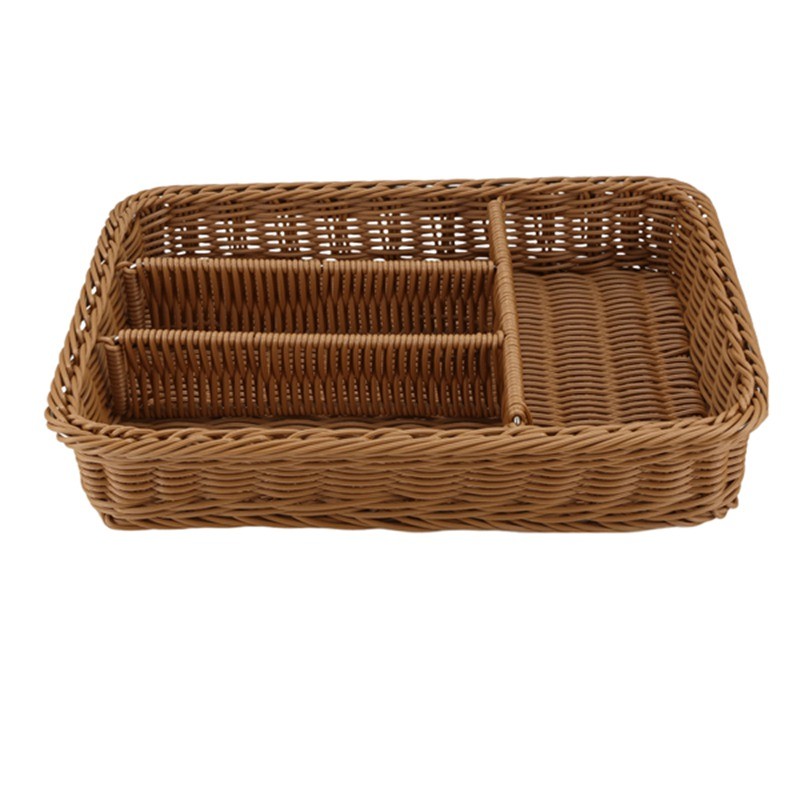 Rattan Cutlery Basket Cutlery Basket Storage Cutlery  opstick Basket Rattan Desktop Drawer