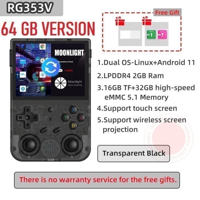 GROSIRUNIK99 ANBERNIC RG353V 64GB Handheld Retro Game Console Emulator 15000 Games
