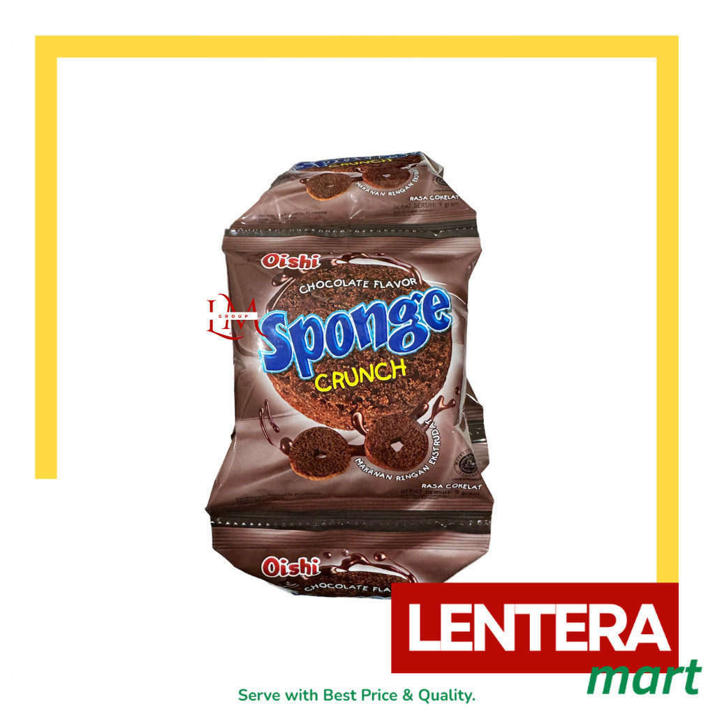 

[1 RENCENG] Oishi Sponge Crunch Isi Cokelat/Stroberi 1 renceng isi 10 Pcs @10gr LenteraMart