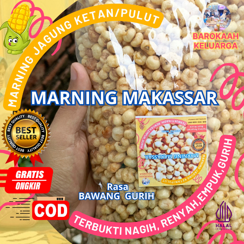 

Marning Empuk Renyah Jagung Ketan Putih Super Duper Empuk terbuat dari jagung ketan putih asin