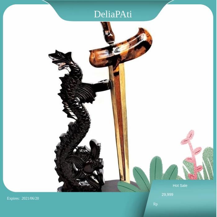 Jagrak Stand Keris Ukiran Naga Plitur Hitam KYS11