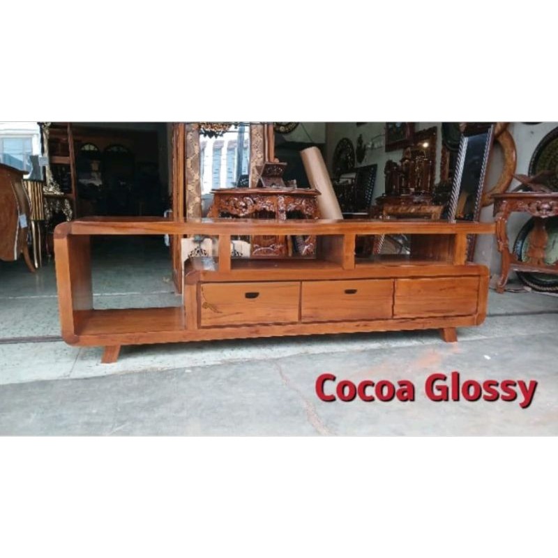 Buffet bufet bifet tv meja tv kayu jati solid grade A tpk perhutani terbaik minimalis antik jepara s