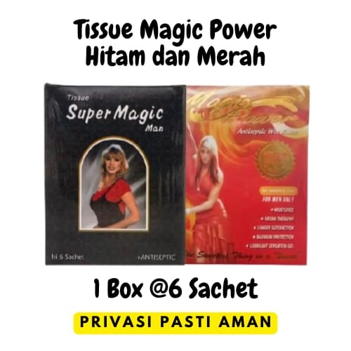 Tisu Magic / Magic Power Tissue Man 1 Pack Isi 6 / Tissue Magic Merah / Tissue Magic Hitam