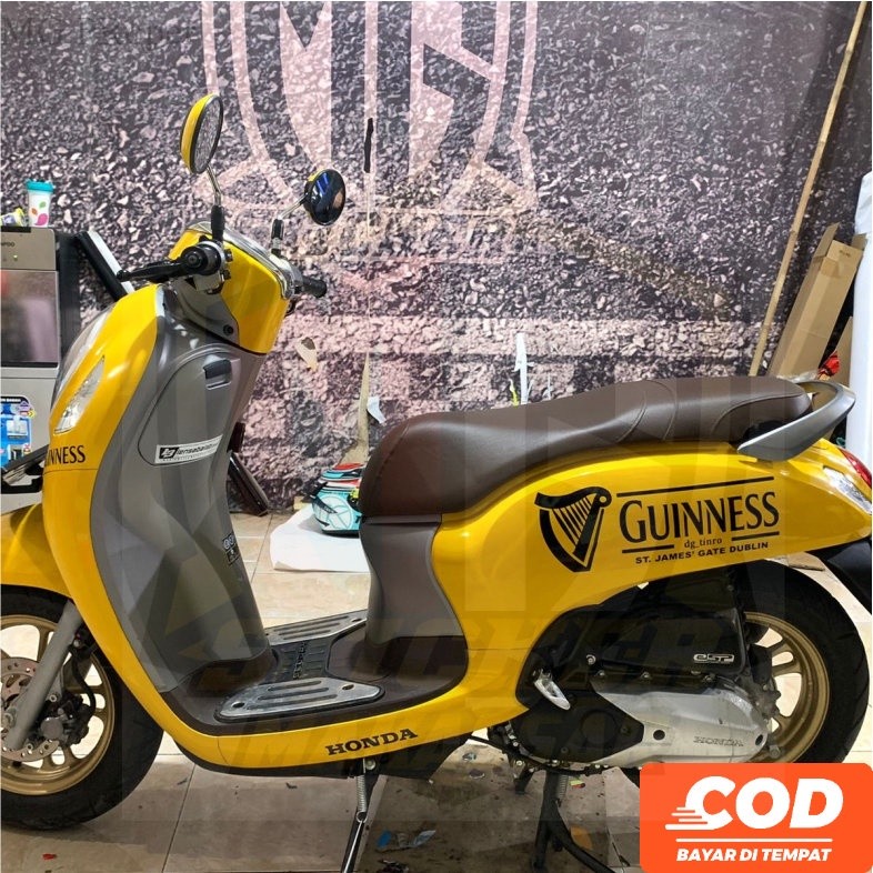 Stiker Striping Decal SCOOPY Full Body   Scoopy Motif kuning guinness