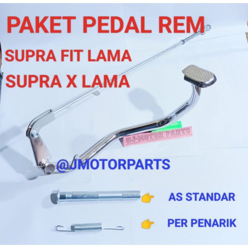 PAKET PEDAL REM KEV AS STANDAR DUA PER PENARIK  KAWAT REM BELAKANG PIJAKAN INJAKN REM BELAKANG SUPRA