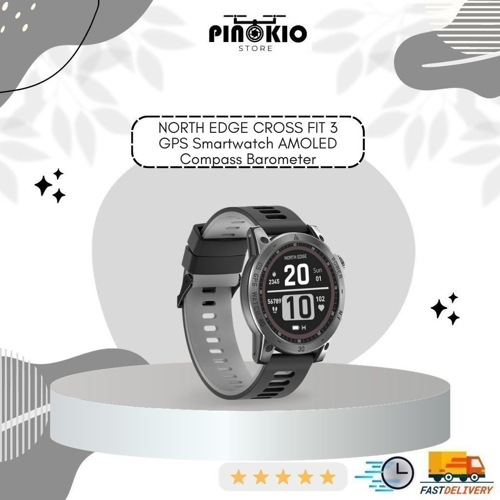 PNK23 NORTH EDGE CROSS FIT 3 GPS Smartwatch AMOLED Compass Barometer