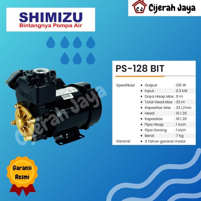 Shimizu PS 128 BIT Original Pompa Air Shimizu PS128BIT / Pompa Air Manual