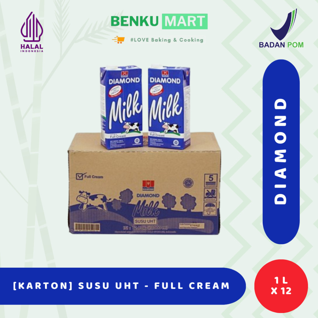 

[KARTON] Susu UHT Diamond Full Cream 1 Liter