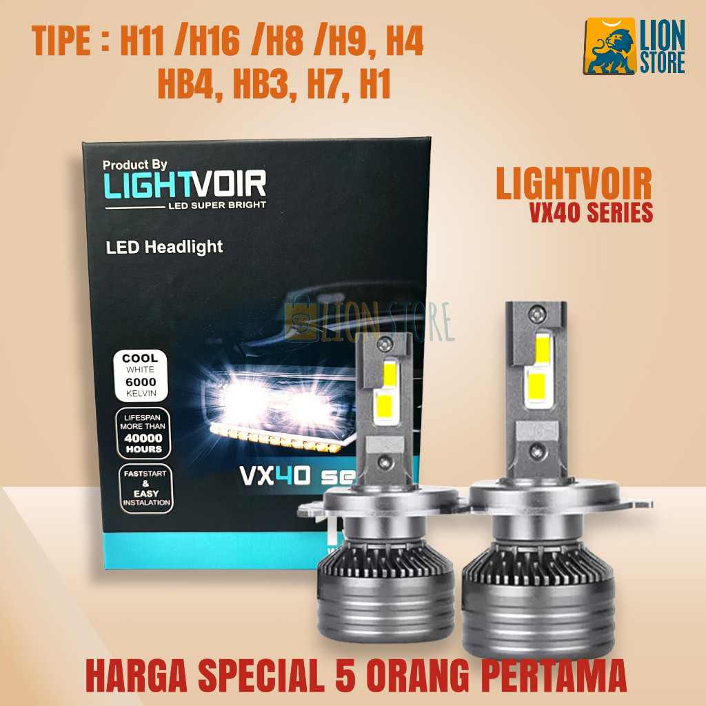 Lightvoir Lampu LED Mobil Headlamp Utama VX40 Series Super Terang