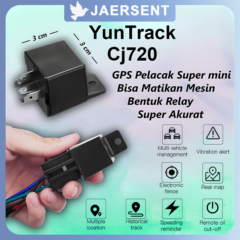 GPS Berbentuk RELAY YunTrack CJ720/gps tracker mobil/alat pelacak gps mini jarak jauh
