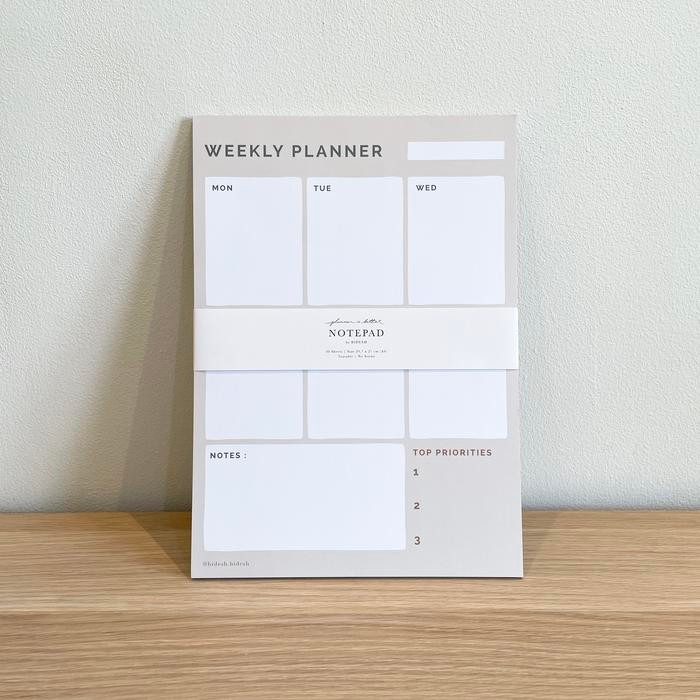 

AHHA BIDESH STATIONERY - NOTEPAD PLANNER PAPER TEAROFF (WEEKLY / CHECKLIST / TO DO LIST) EARTH TONE EDITION - AESTHETIC - Weekly