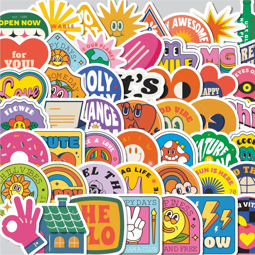 

Stiker Cutting Pack Sticker Graffiti Retro Sticker Isi 100Pcs Series Aesthetic Lucu Keren Untuk Koper Bahan Vynil