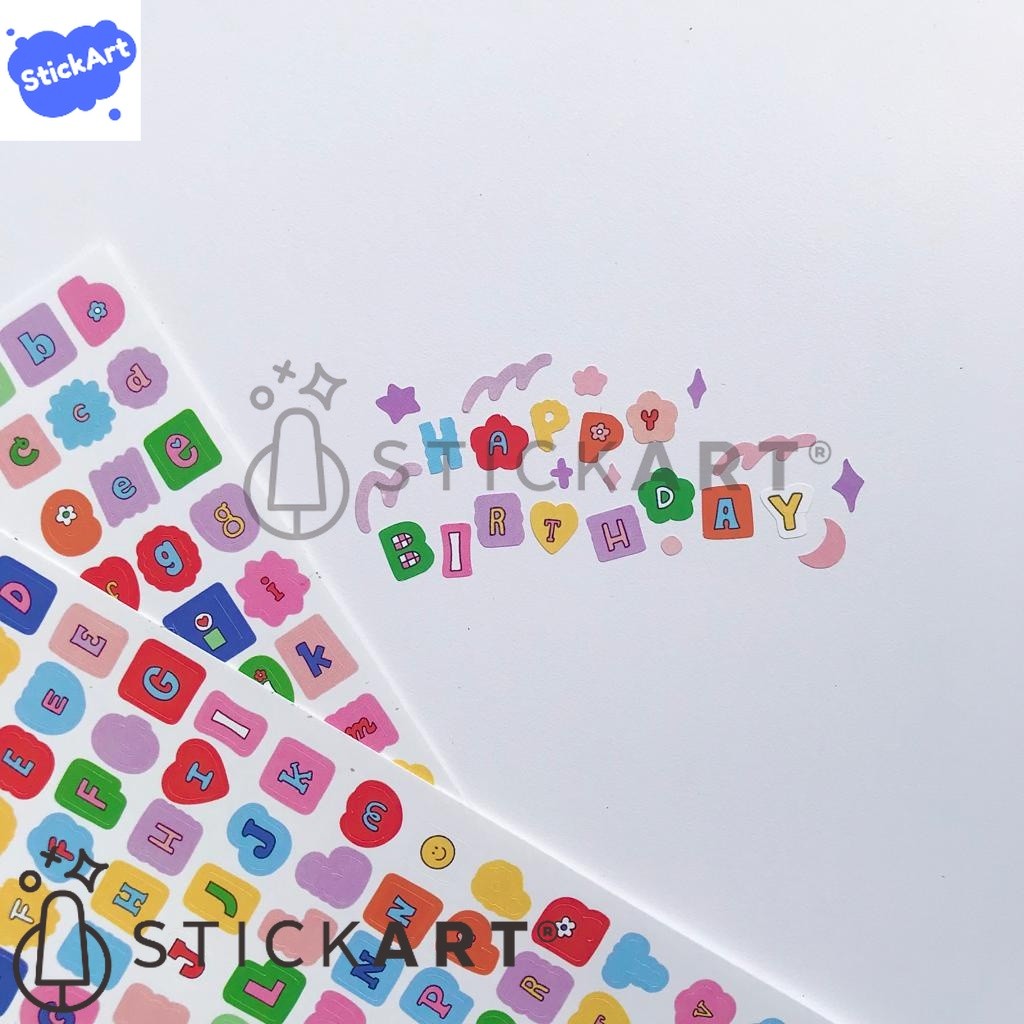 

[STICKART] Ransom Cute Alphabet Sticker/ Shape Letter Sticker/ Stiker Jurnal/ Deco Sticker BAHAN DAN KWALITAS PREMIUM