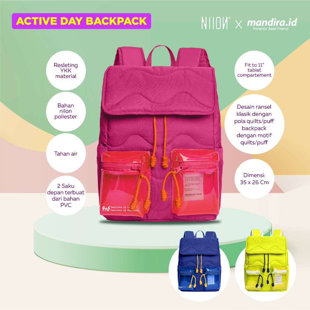 Tas Ransel - Active Day Backpack Niion x Mandira.id | Happy Family Edition