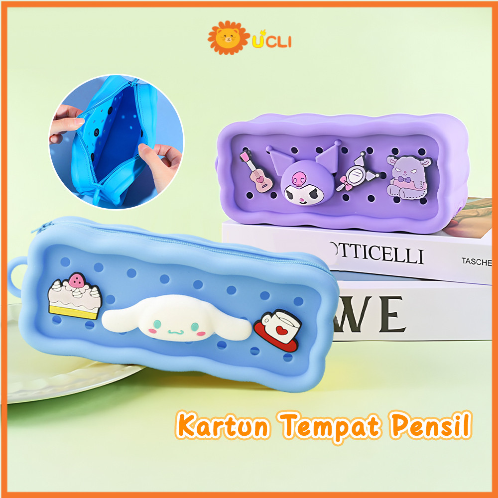 

​​Ucli​​ Tempat Pensil Karakter Lucu Kotak DIY Pensil Silikon Perempuan Lakilaki
