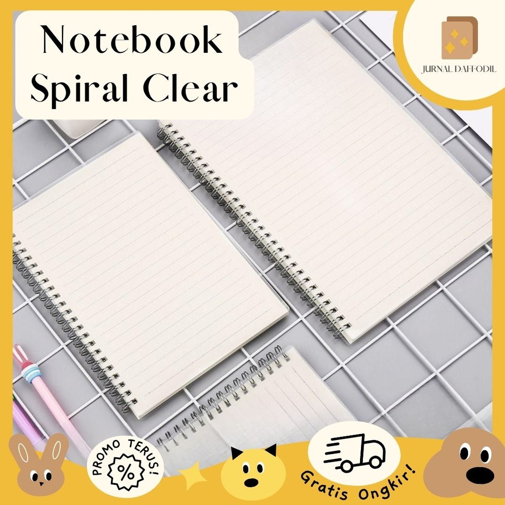 

Jurnal Daffodil - Buku Catatan Notebook Spiral Clear Garis Kotak Sketch Journal Note Paper Stationery