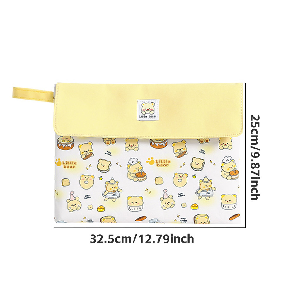

Cute A4 Secure Magnetic File Bag Korean Stationery Waterproof Durable Material Portable Student Organizer for School Supplies