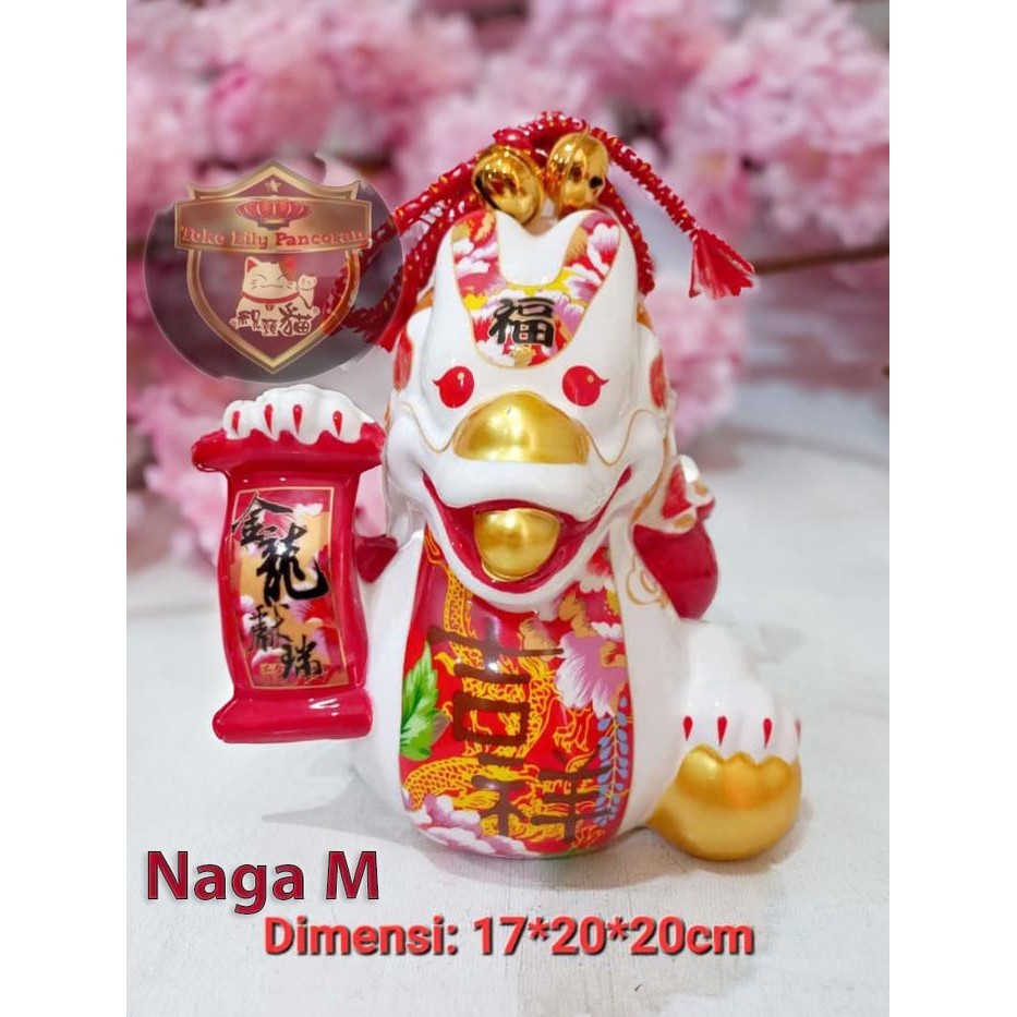 Figurine Naga Keramik / Pajangan Imlek Naga 2024 / Patung Imlek Naga - M