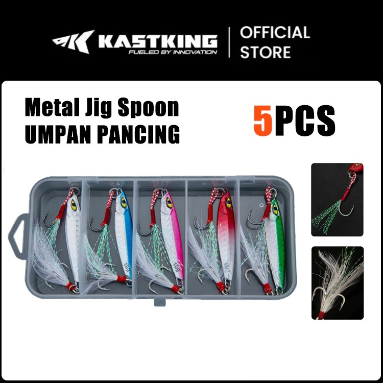 TS [OFFICIAL] KASTKING 5PCS Set Box (10g/5.1cm) Metal Jigging Jiging Umpan Pancing Sinking Minnow Um