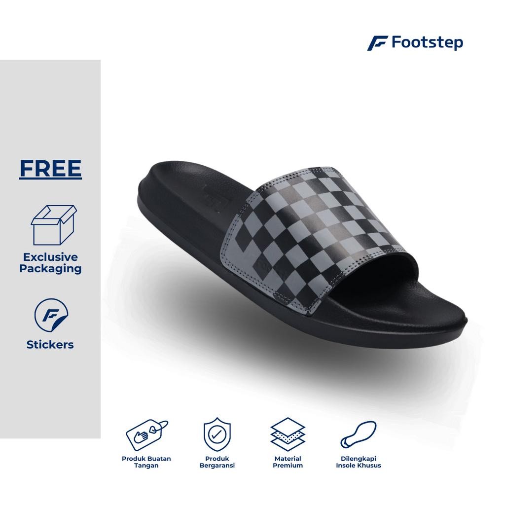 Sandal Pria Slide Footstep Footwear - Hexa Grey