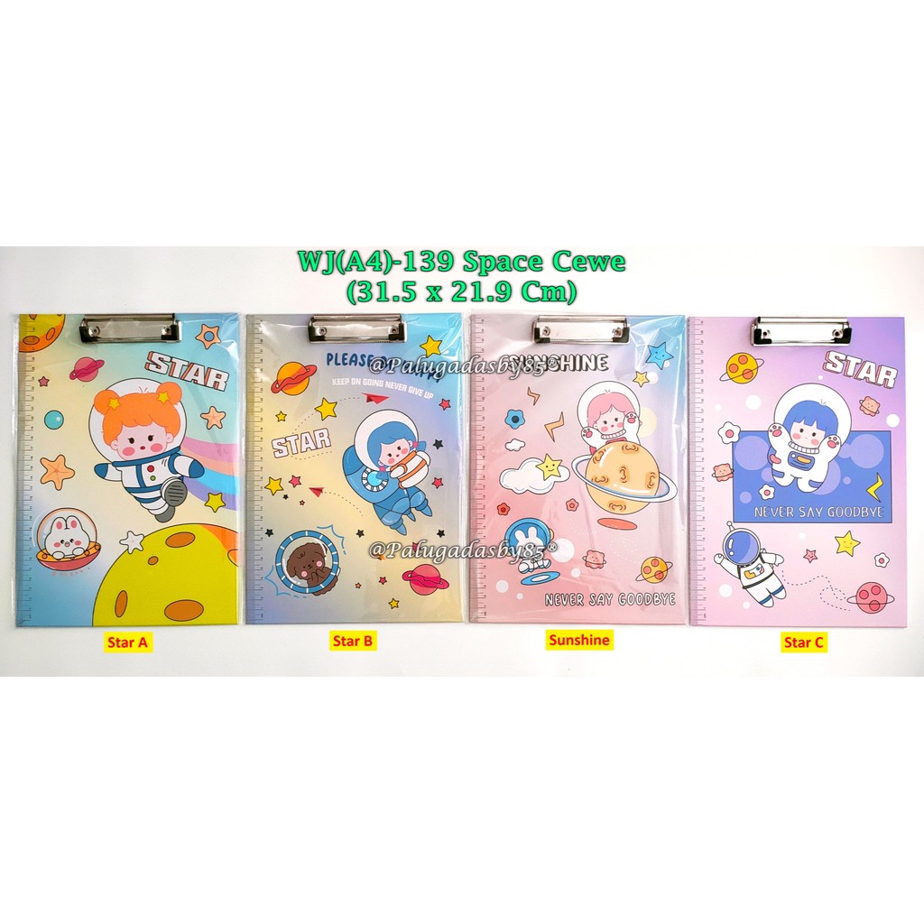 

(1 Biji) Clip Board Space Cewe 31.5 x 21.9 Cm / Papan Ujian Space A4 / Clipboard GXIMP WJ(A4)-139