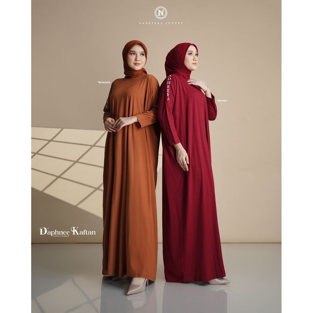 NADHEERA LUXURY DAPHNEE KAFTAN WANITA BAHAN COTTON COMBED PREMIUM