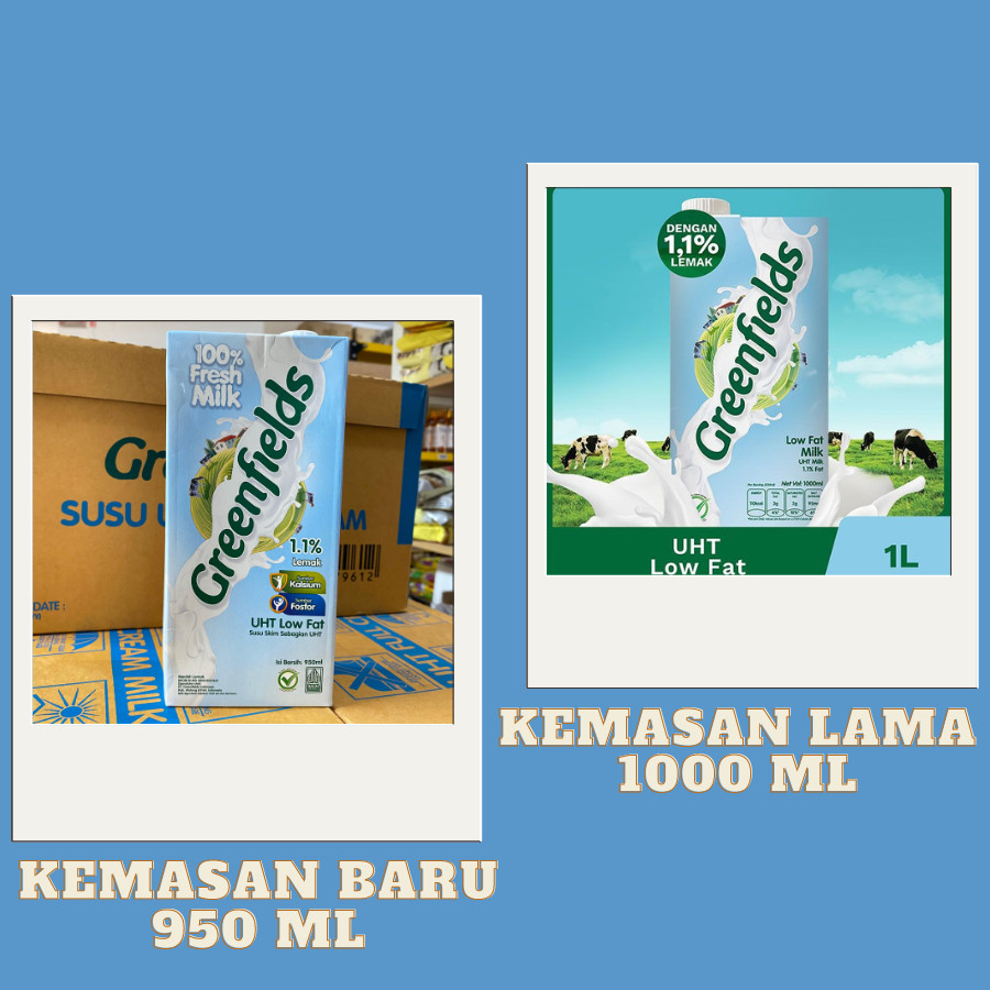 

Susu Greenfields UHT Low Fat / Rendah Lemak 950 ML