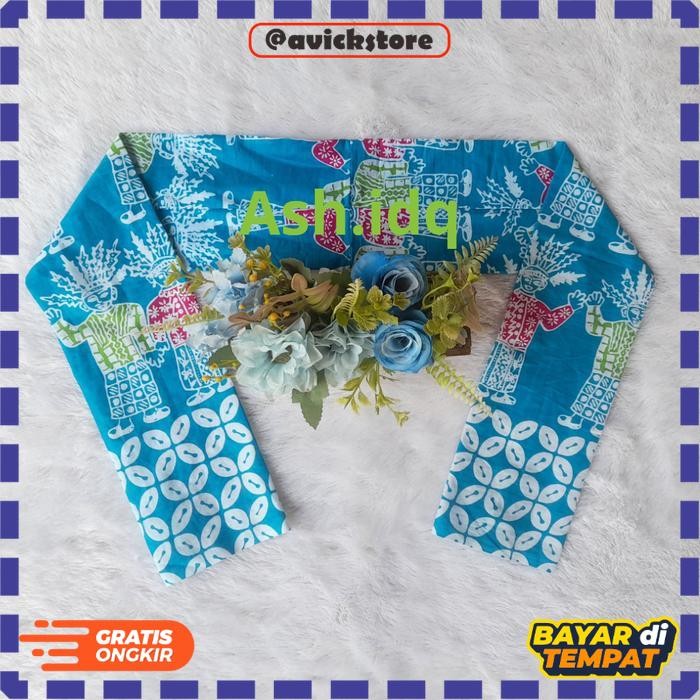 PROMO selendang ondel-ondel cukin betawi scarf batik pria wanita jakarta - toska