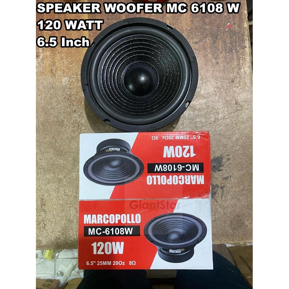 Original Speaker Woofer Marcopolo MC 6108 W MC6108 6.5inch MC 6108W 6.5 inch 6.5in 120 Watt