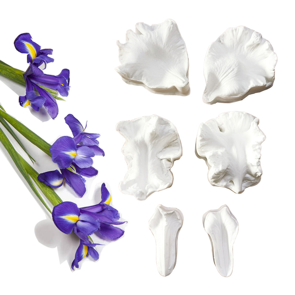 

NEW 2PCS Big Bearded Iris Flower Petals Silicone Mold Fondant Cake Decorating Tool Chocolate Gumpaste Sugar Bakeware Mould M2830