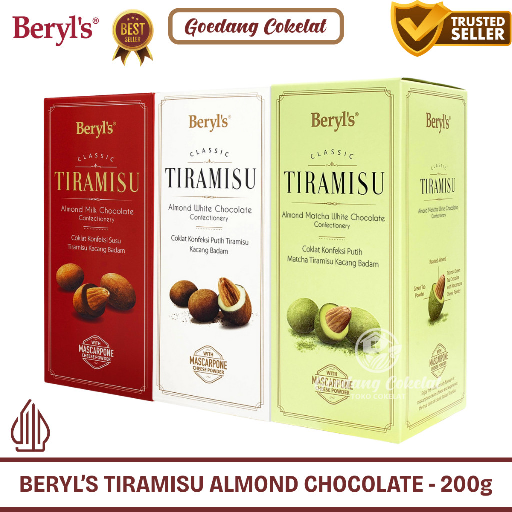 

Beryls Classic Tiramisu Almond Green Tea Milk White Chocolate Beryl's Coklat Malysia 200g