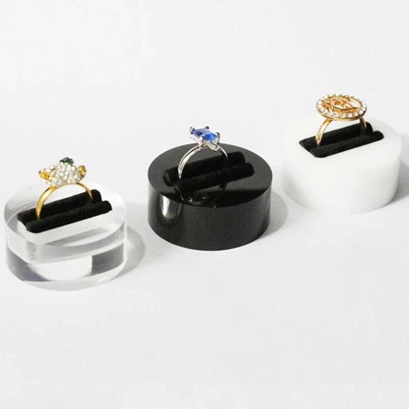 

Round stand ring holder jewelery organizer props for photo jewellery ring tray case acrilic docoration jewelry display exhibitor