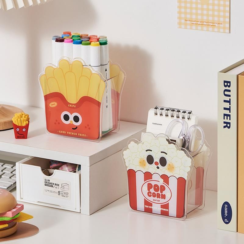 

Cute French Fry Desk Pencil Holder for Students Multifunctional Stationery Organizer Fast Food Theme Pencil Container〔YY26〕