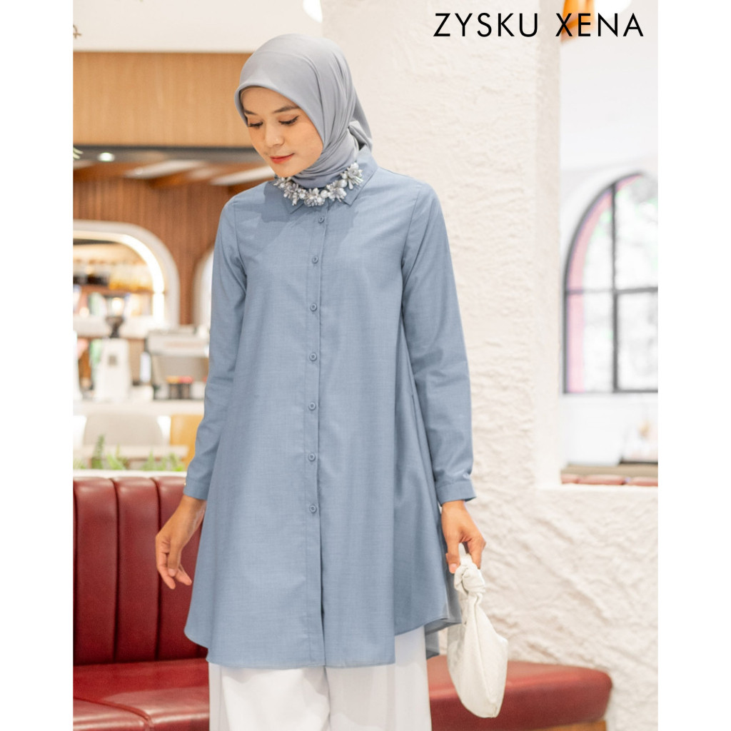 Aubrey Shirt - 11 Warna  | Zysku Xena | Kemeja Basic Kantor Formal Wanita Lengan Panjang
