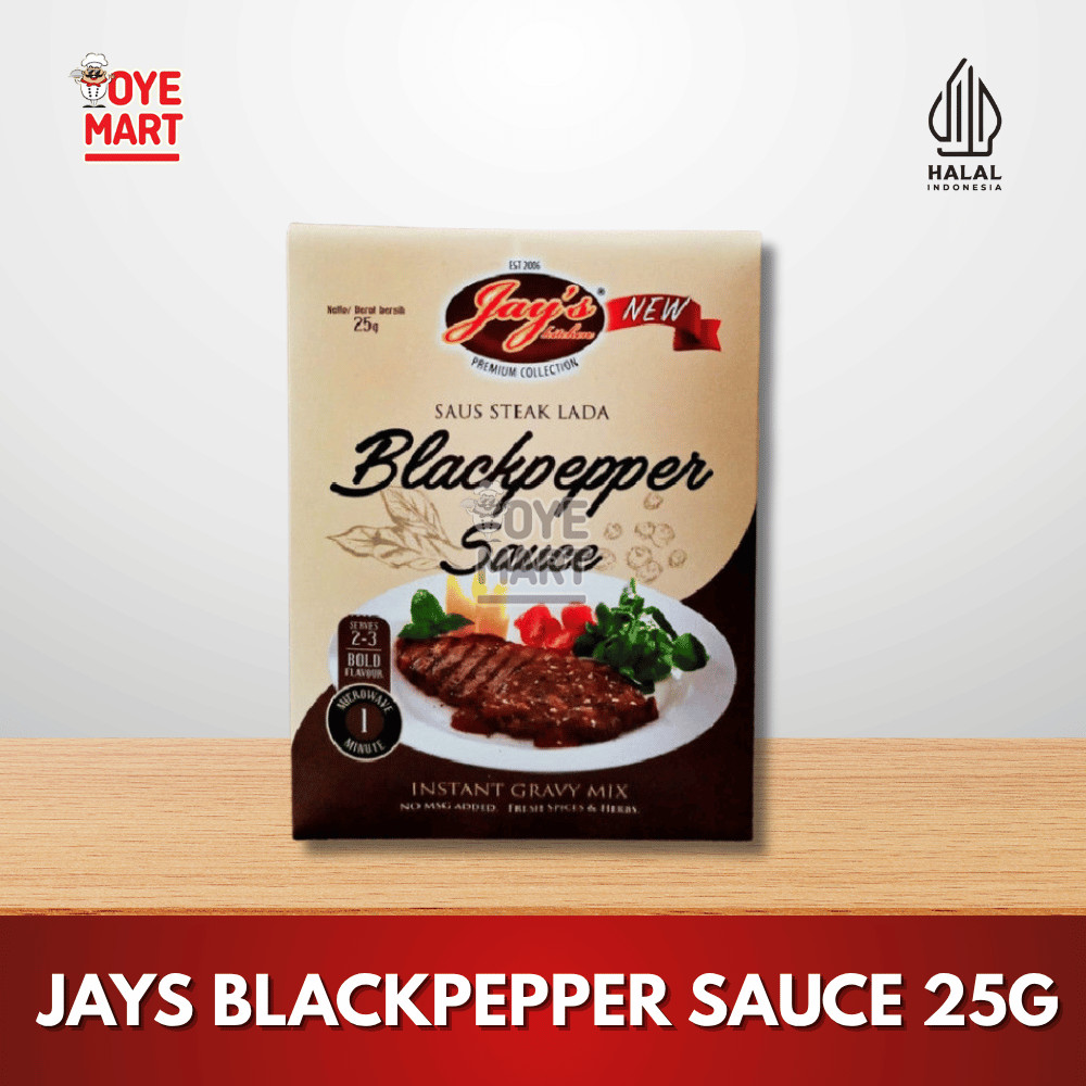 

JAYS BLACKPEPPER SAUCE 25G / SAUS LADA HITAM