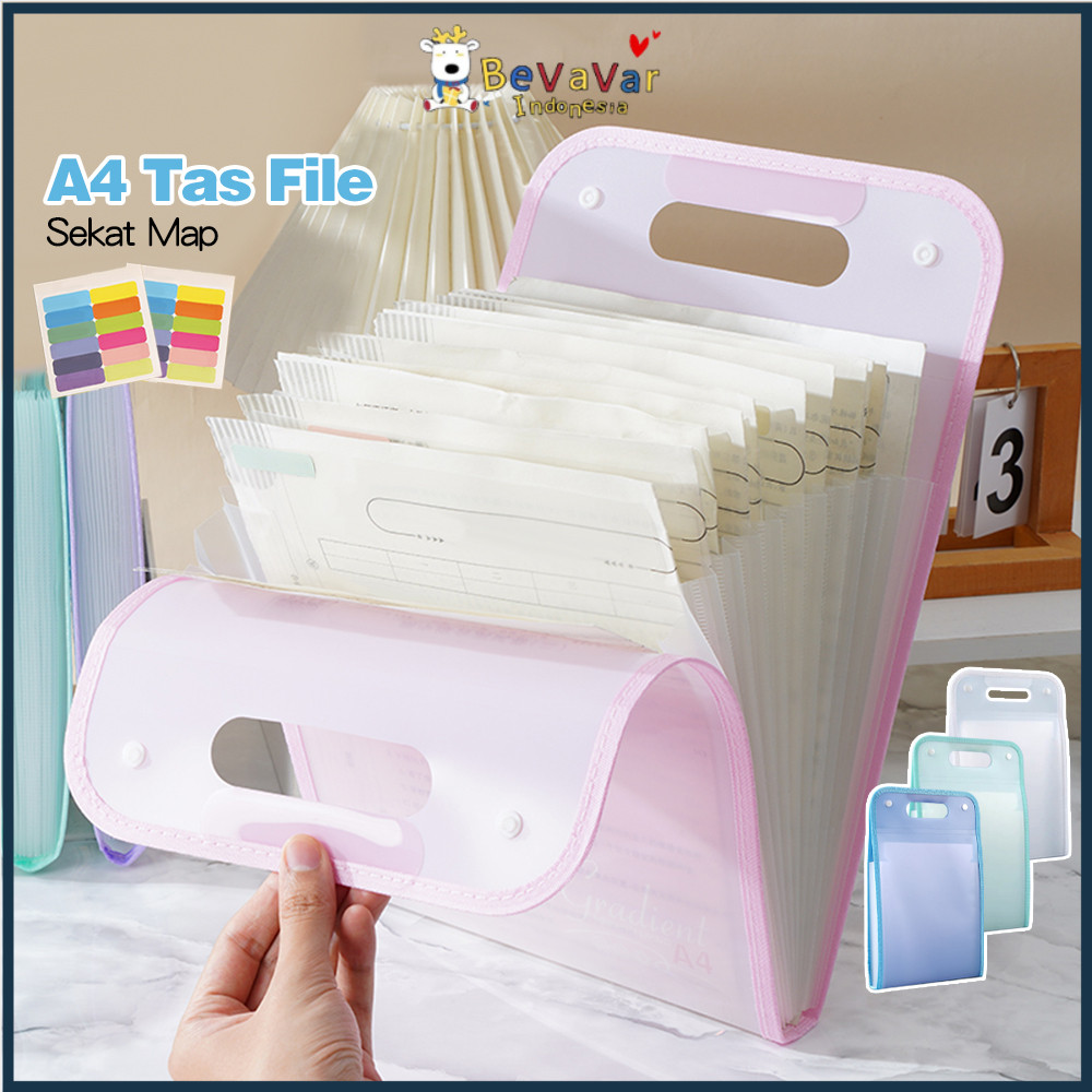 

BEVAVAR Tas File Akordeon Handle 13 Sekat Map Dokumen File Transparan A4