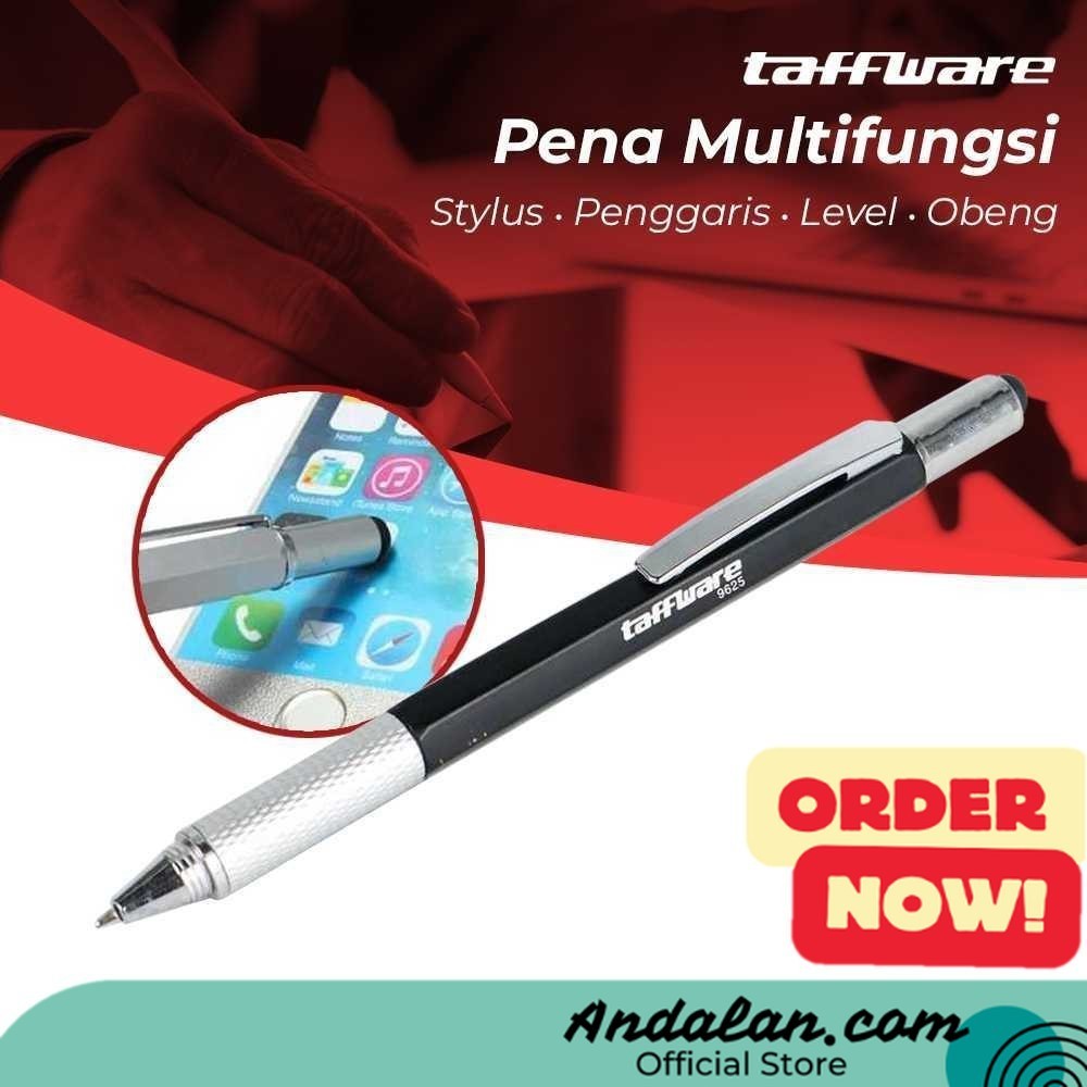 

Taffware Pena Multifungsi Plastik Stylus Penggaris Waterpass Obeng - 9625