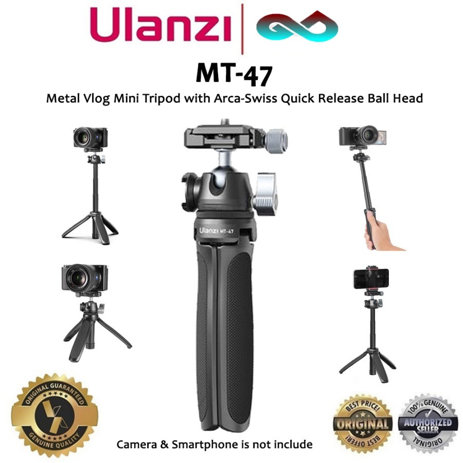 Ulanzi MT-47 Metal Vlog Mini Tripod with Arca Swiss Ball Head