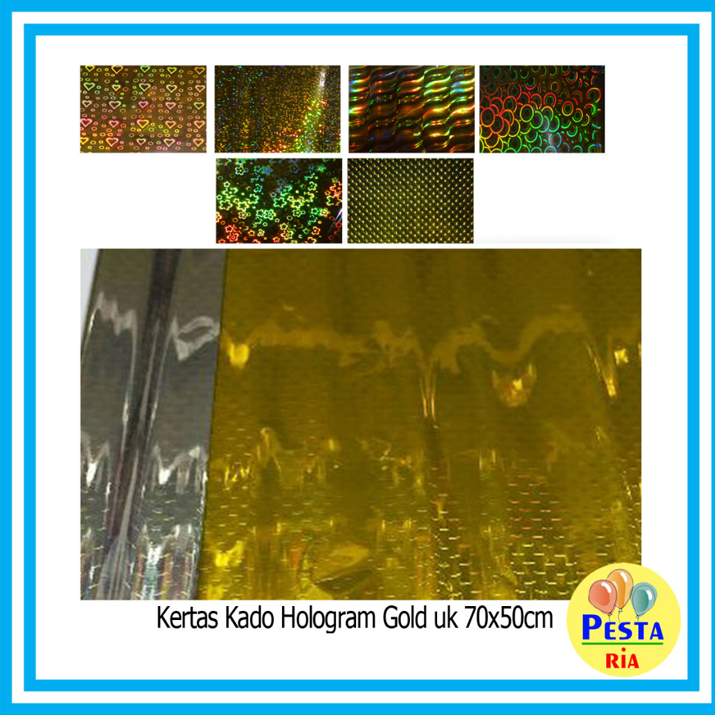 

Murah !! 100Lmbr Kertas kado hologram, kertas kado kilap, kertas kado plastik hologram