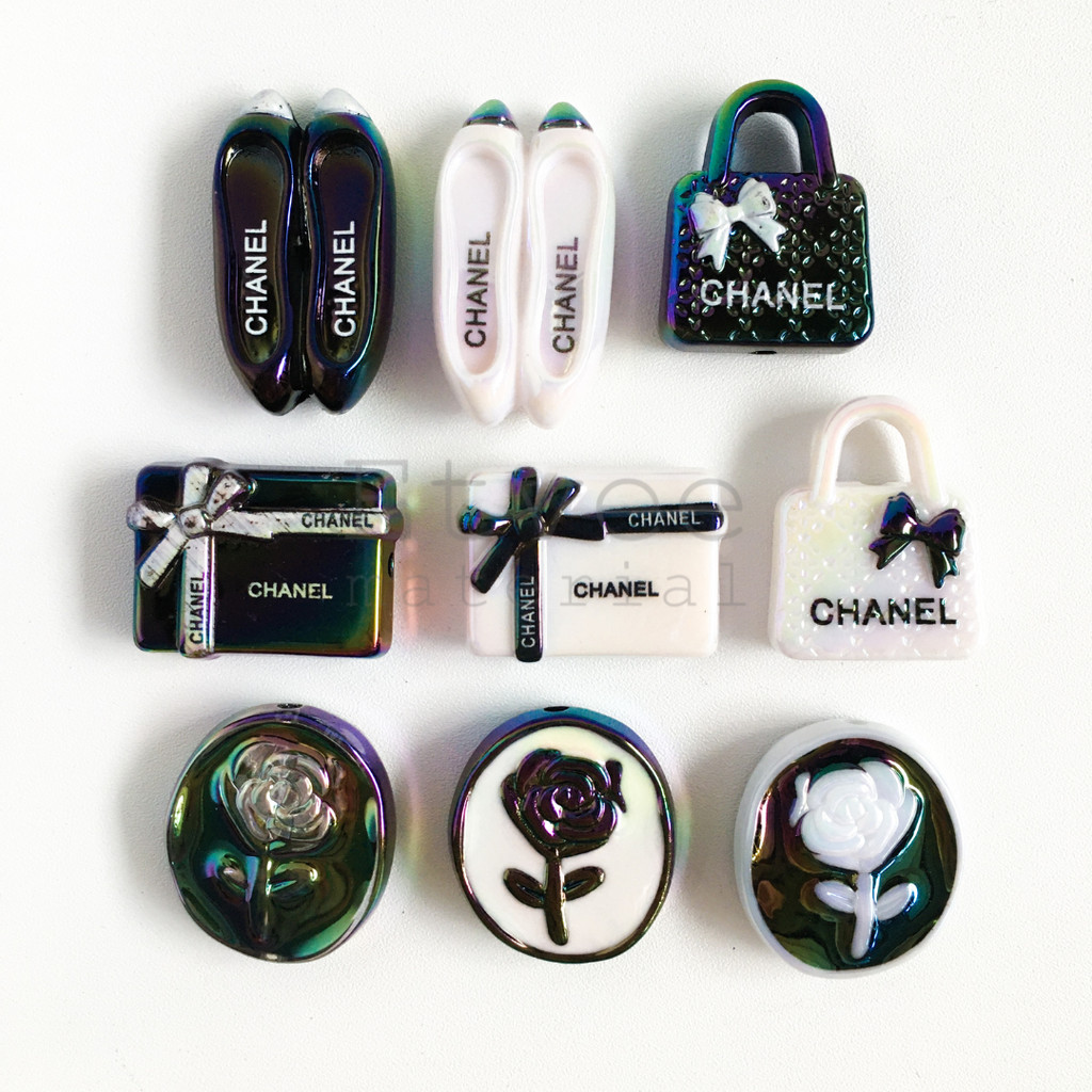 Manik mote UV bead chanel kotak gift box tas bunga sepatu