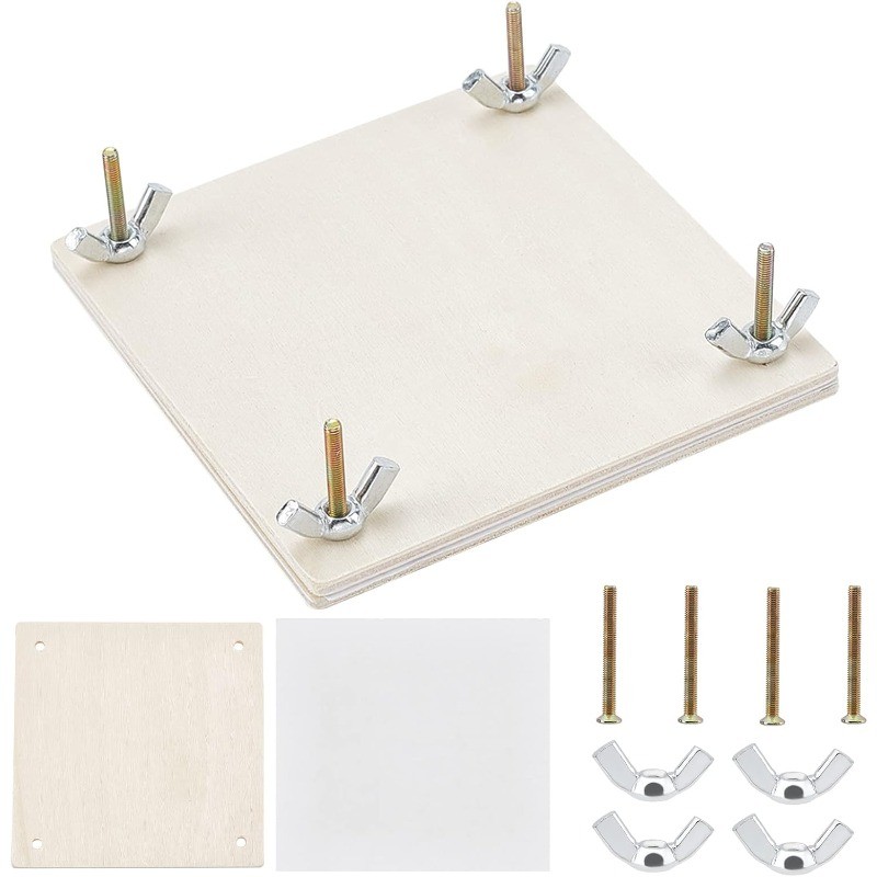 

Wood Flower Press Kit 4x4 inch Plant & Leaf Preservation Set for Making Specimen Dry Fower Press Kit DIY Craft Educational
