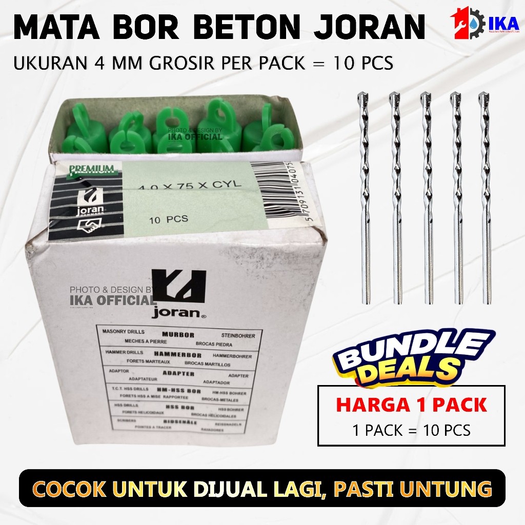 1 BOX Mata Bor Beton 4 MM - 10 PCS / Mata Bor Beton Tembok HSS Drill Bit Mata Bor Set Matabor Dindin
