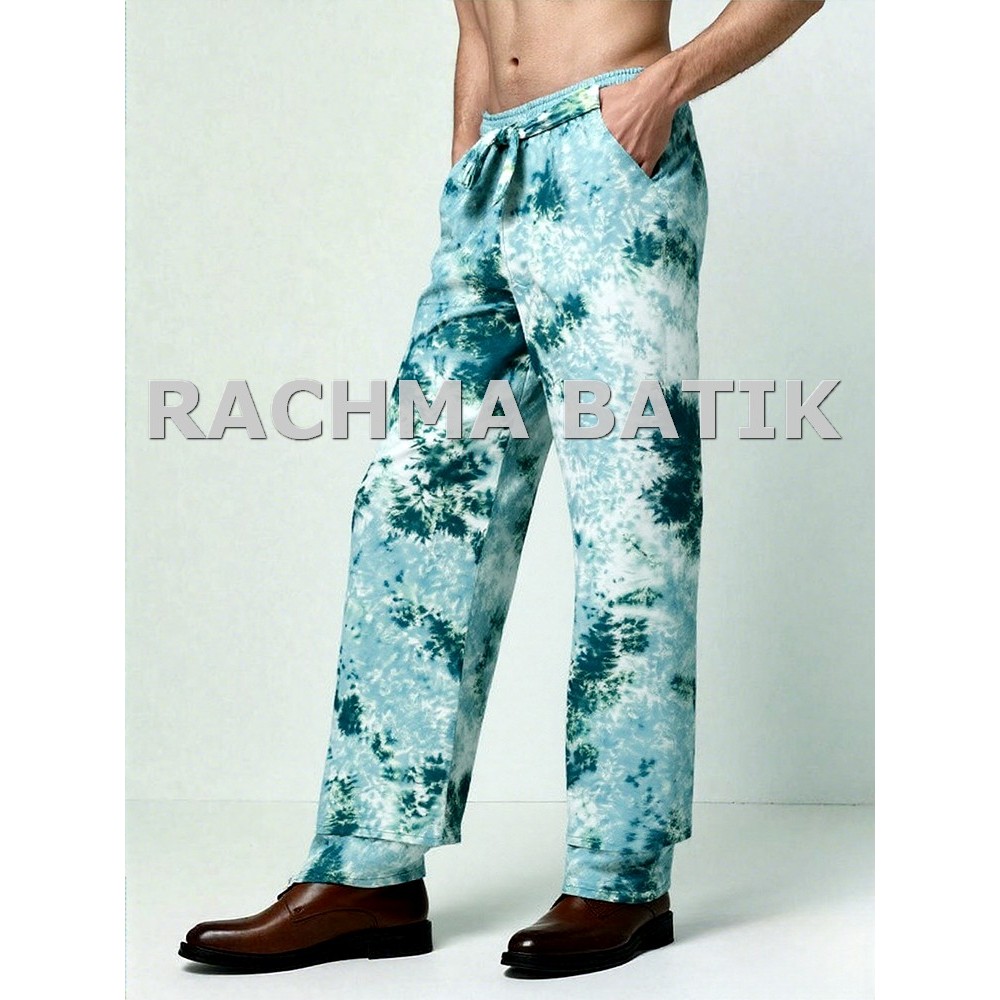 Celana Tidur Panjang Santai Kulot Pria Wanita Motif Tiedye Bali