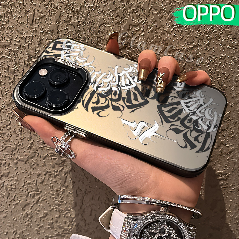 Kekinian Tattoo Glossy Hologram PC Case OPPO A18 A57 A16 A15 A17 A60 A3x A3s A5s A54 A53 A12 A31 A58
